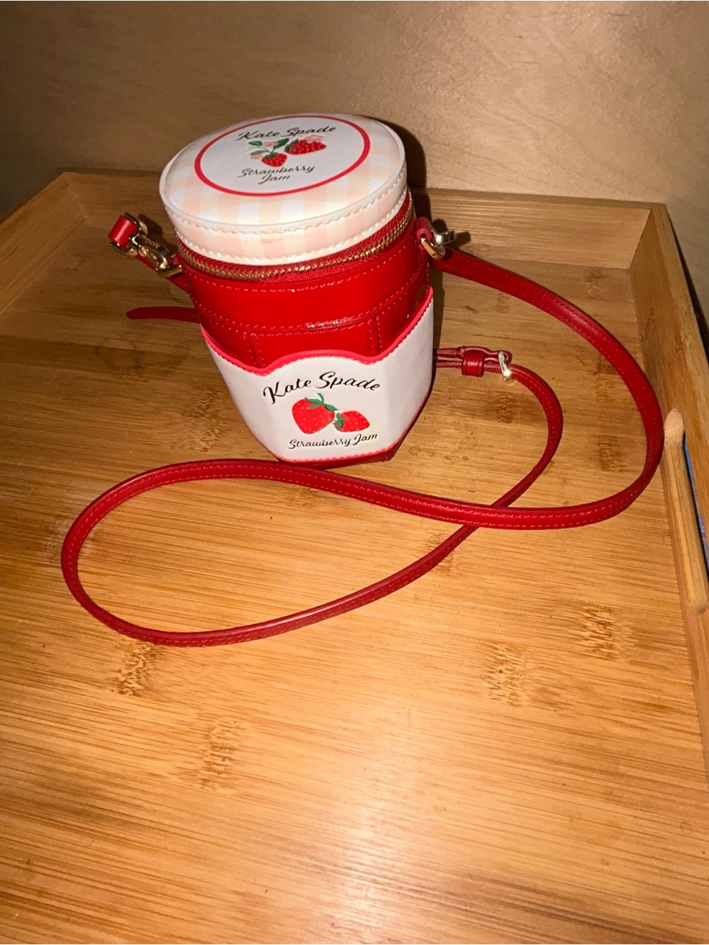 RARE kate spade Red and White Strawberry Jam Crossbody